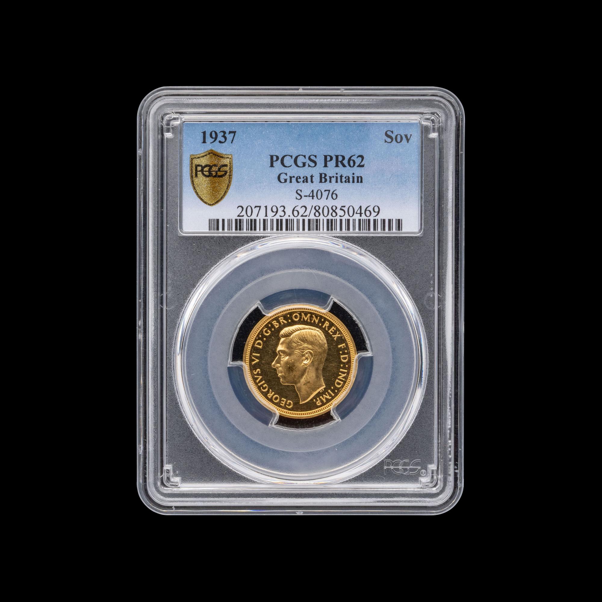 [GREAT BRITAIN] A 1937 George VI Gold Sovereign Proof [PCGS PR62]