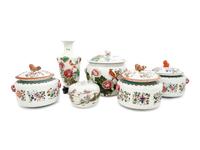 Six Chinese Famille Rose Porcelain Wares