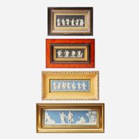 An assorted group of four Wedgwood jasperware plaques England, 19th / 20th century