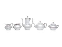 A Tiffany & Co. Silver Five-Piece Tea and Coffee Service with Retail Case