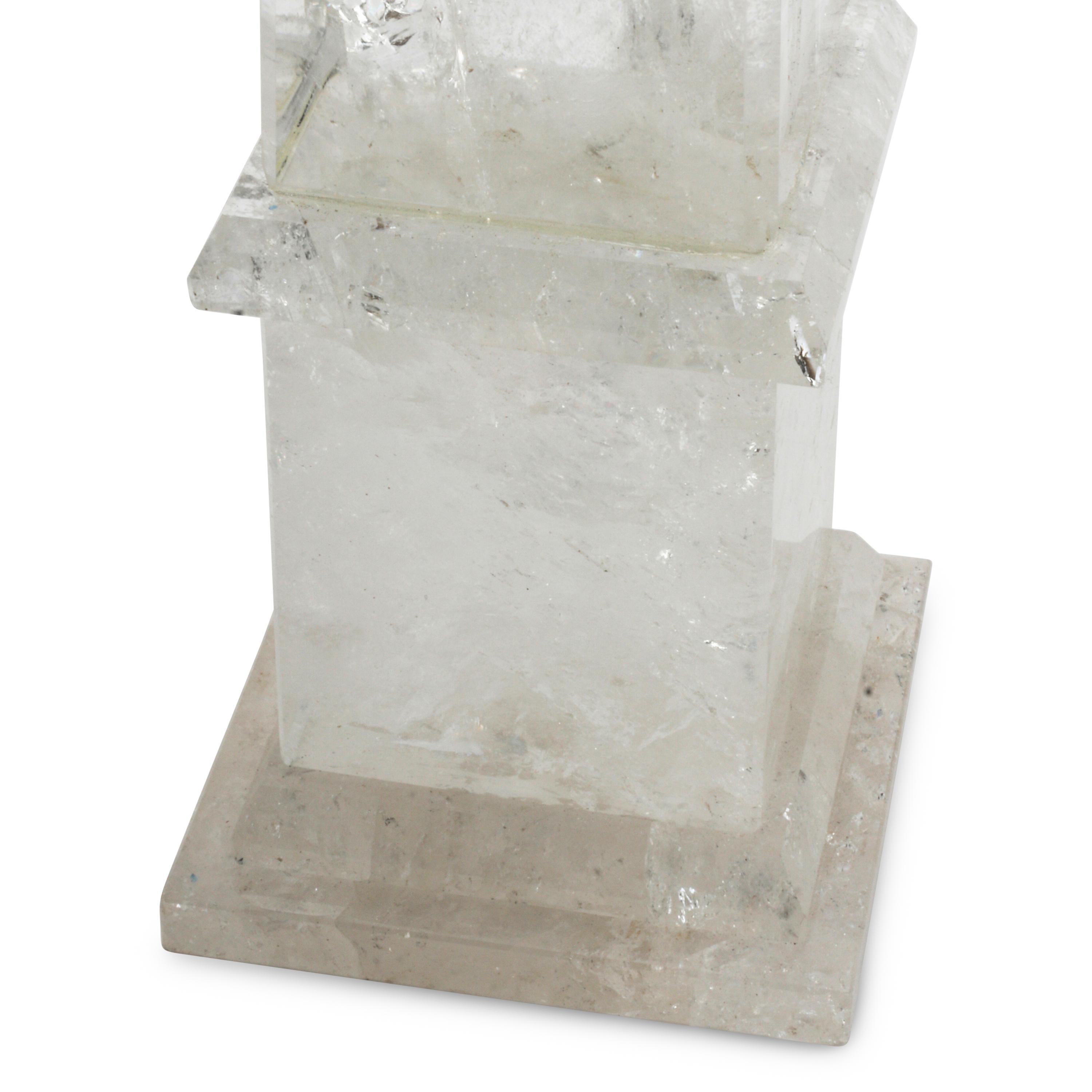 A Pair of Large Rock Crystal Obelisks