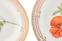 Two Royal Copenhagen Flora Danica Porcelain Platters