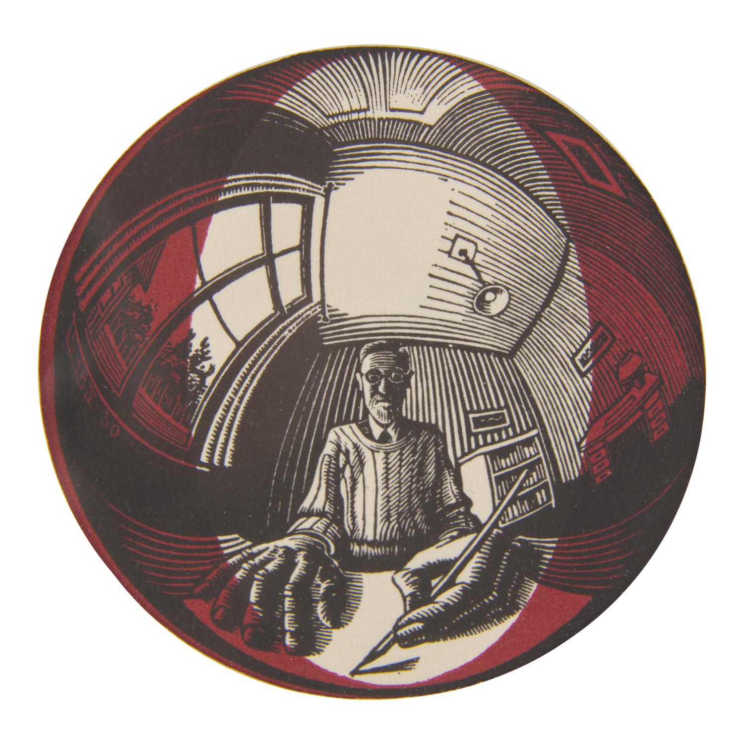 M.C. Escher (Dutch, 1898-1972) — Self-Portrait in Spherical Mirror (from Regelmatige Vlakverdeling (Regular Division of the Plane) ), 1958
