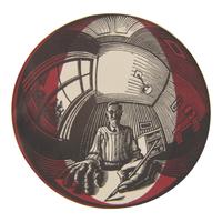 M.C. Escher (Dutch, 1898-1972) — Self-Portrait in Spherical Mirror (from Regelmatige Vlakverdeling (Regular Division of the Plane) ), 1958