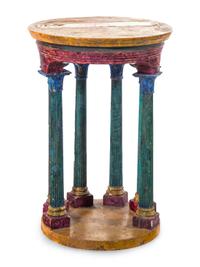 A Faux Painted Pedestal Table