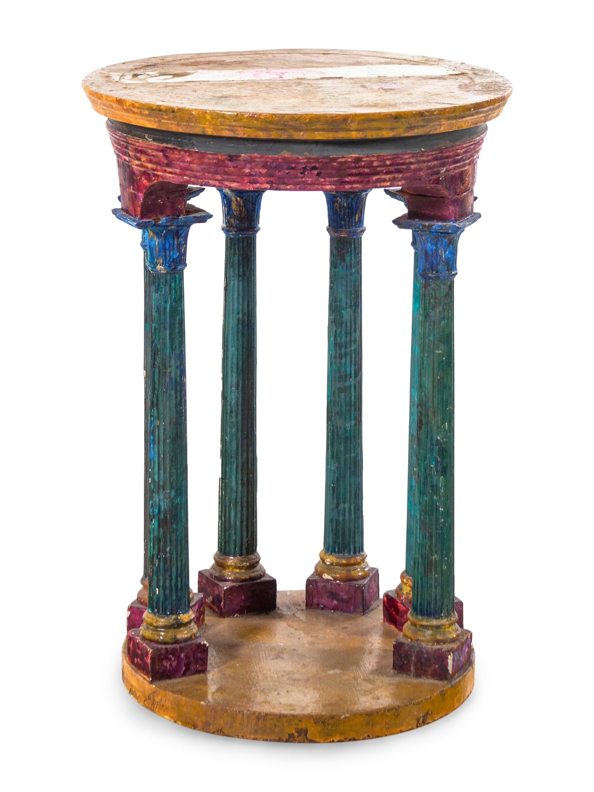 A Faux Painted Pedestal Table