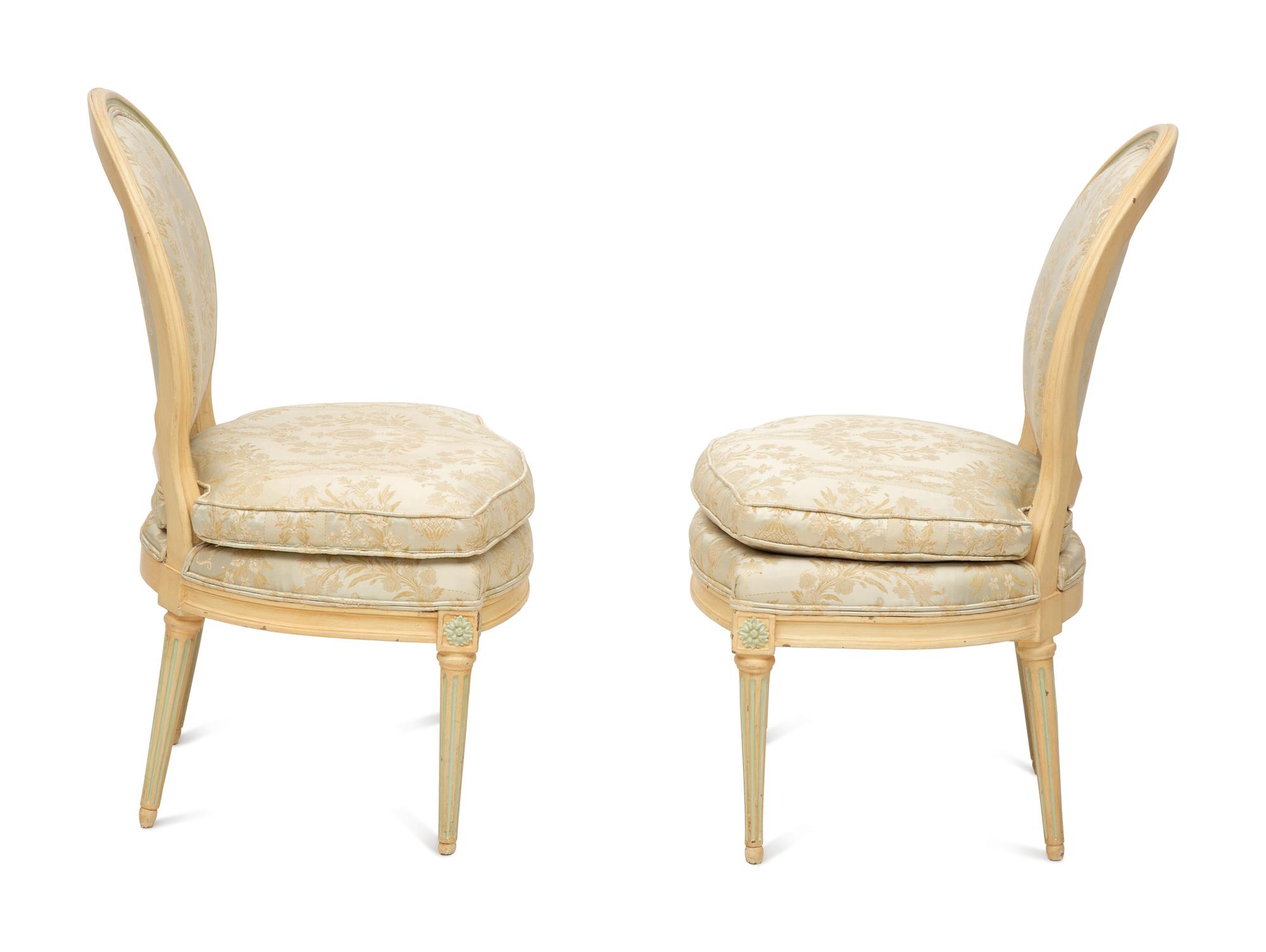 A Pair of Louis XVI Style Painted Side Chairs — Late 19th/Early 20th Century