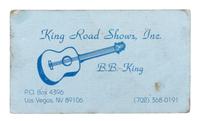 [MUSIC] -- [KING, B.B. (1925-2015)]. A group of 6 items related to B.B. King, highlighted by an autographed business card (“B.B. King”), and press photographs. Ca 1970s-80s.