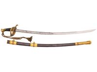 [CIVIL WAR]. High grade Horstmann US Model 1850 Staff & Field Officer’s sword with etched cavalry blade.