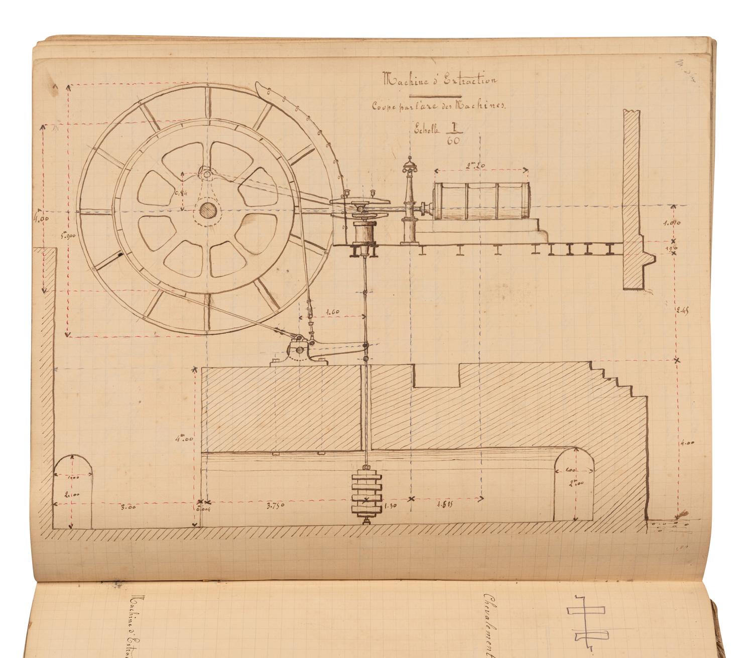 [MANUSCRIPT – ENGINEERING]. “Mines de Commentry.” France, ca 1900.