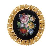 An Italian Micromosaic Brooch Height 2 3/4 inches. — 19TH CENTURY