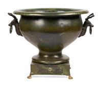 A Continental Green Tole Jardinière