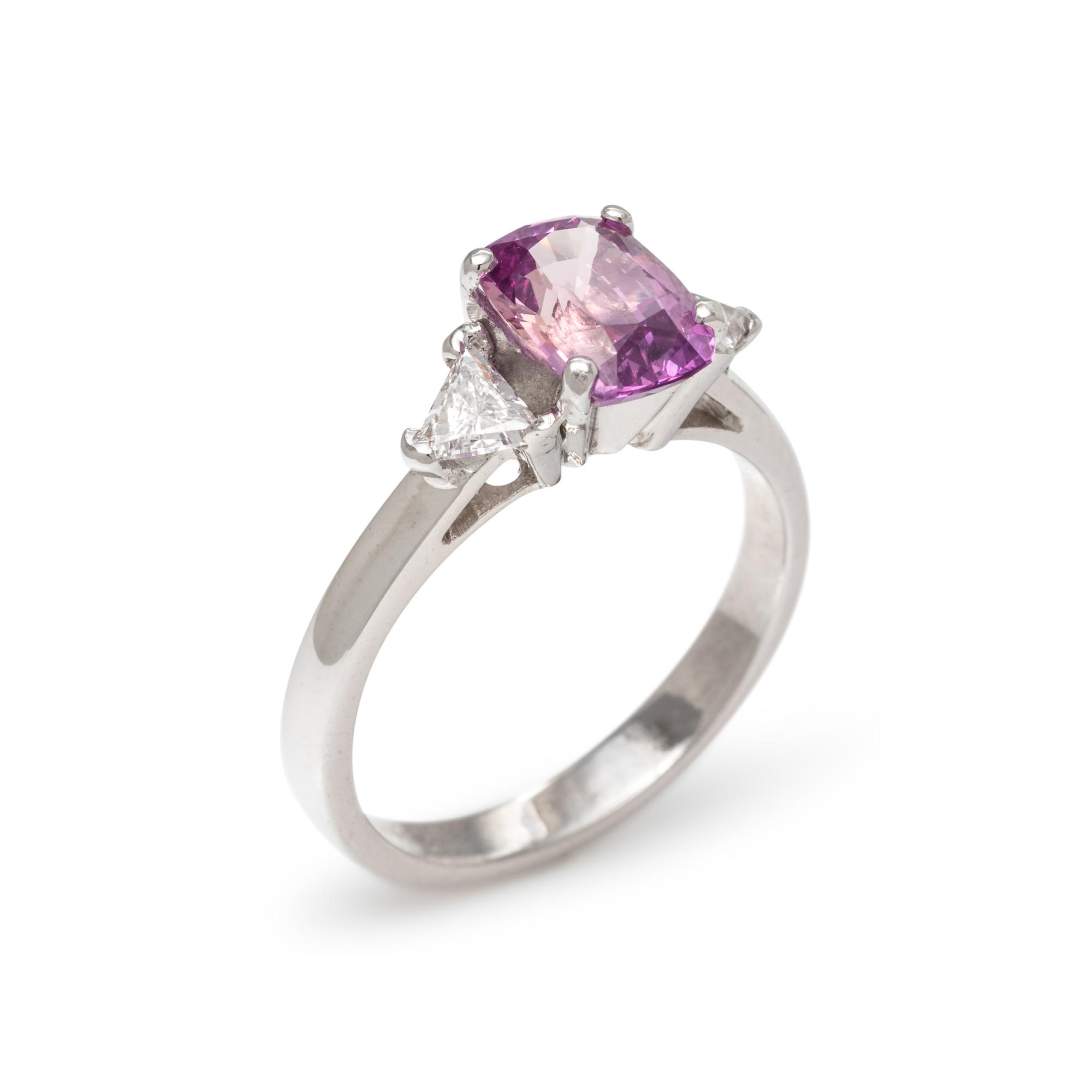 PINK SAPPHIRE AND DIAMOND RING