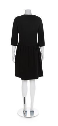 Norman Norell Black Wool 3/4 Sleeve Dress, 1960s