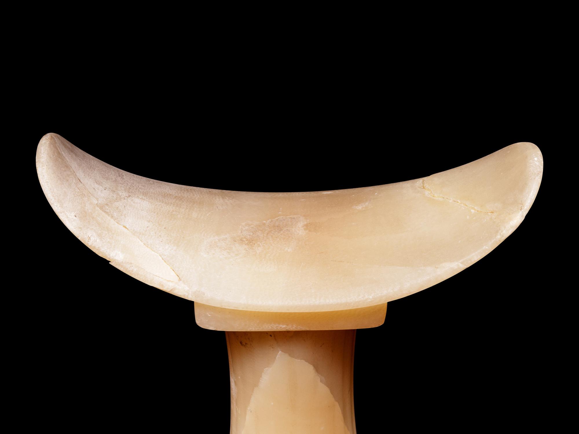 An Egyptian Alabaster Headrest