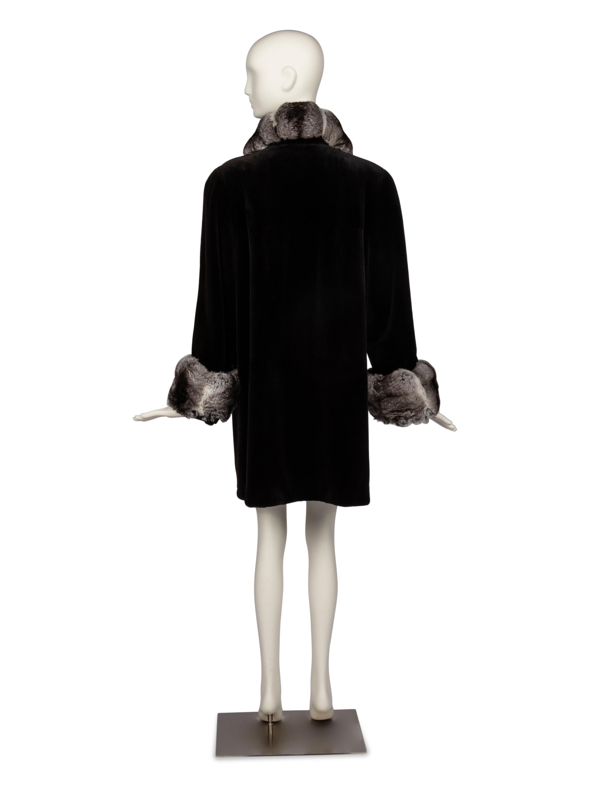 Sheared Mink Jacket with Chinchilla Trim and Fur Scarf