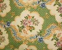 A Pair of Louis XVI Style Upholstered Chairs with Ottoman — 20TH CENTURY