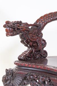 Two Chinese and Japanese Export Carved Hardwood Armchairs