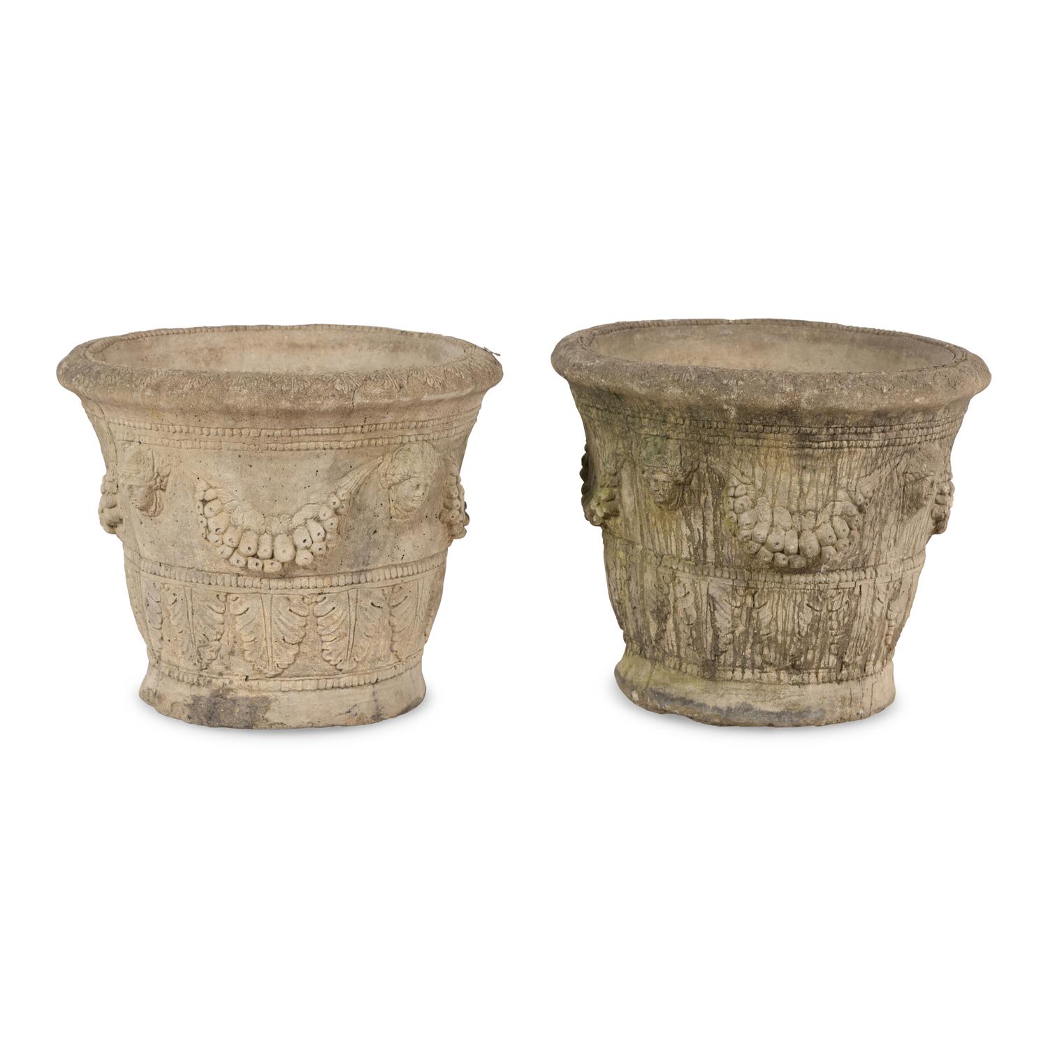 A Pair of Cast Stone Jardinières