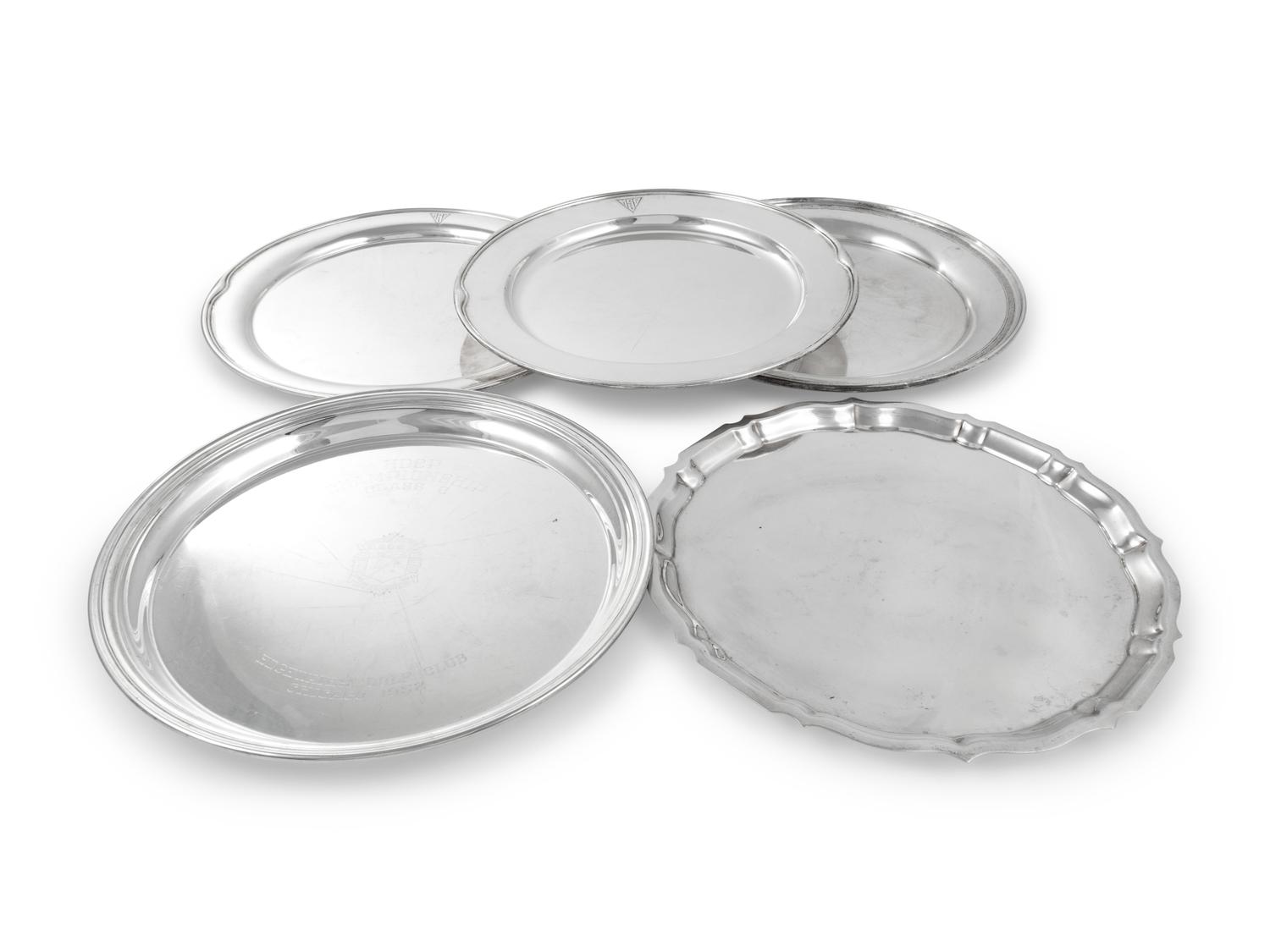 A Group of Five American Silver Serving Dishes