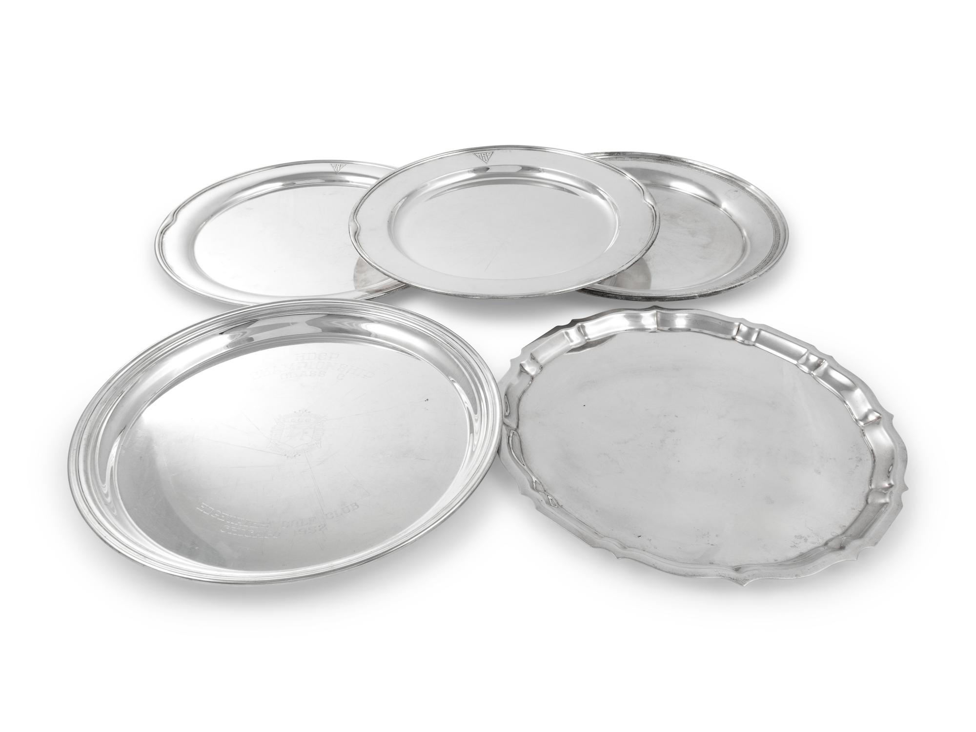 A Group of Five American Silver Serving Dishes