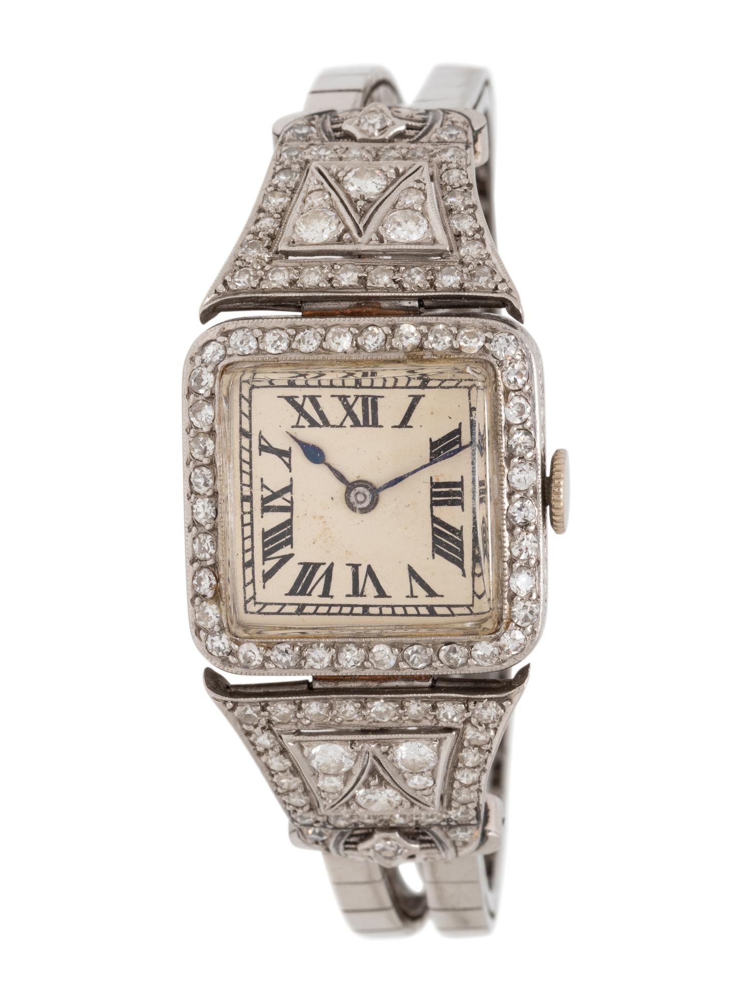 PLATINUM AND DIAMOND WRISTWATCH