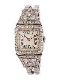 PLATINUM AND DIAMOND WRISTWATCH
