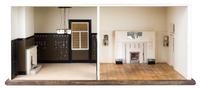 An Arts and Crafts Style Diorama Height 14 1/8 x width 33 1/4 x depth 19 3/4 inches. — Peter Mattinson, Yorkshire, 1995