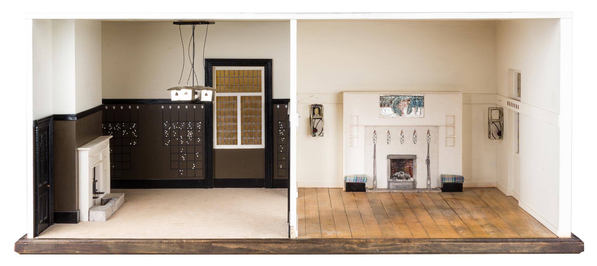 An Arts and Crafts Style Diorama Height 14 1/8 x width 33 1/4 x depth 19 3/4 inches. — Peter Mattinson, Yorkshire, 1995