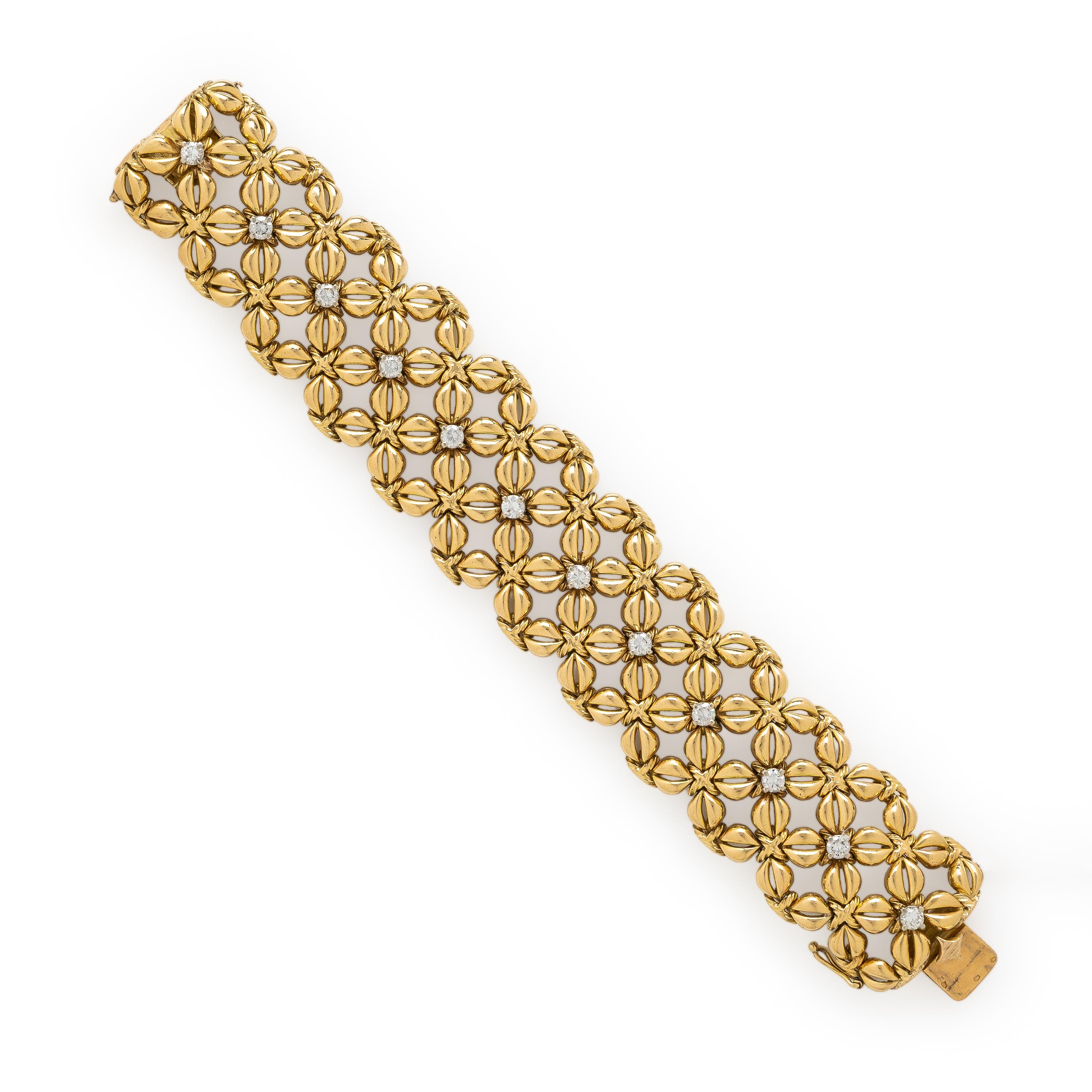 Tiffany & Co., Schlumberger, 'Daisy', Yellow Gold and Diamond Bracelet