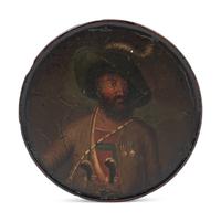 A Painted Treen Snuff Box