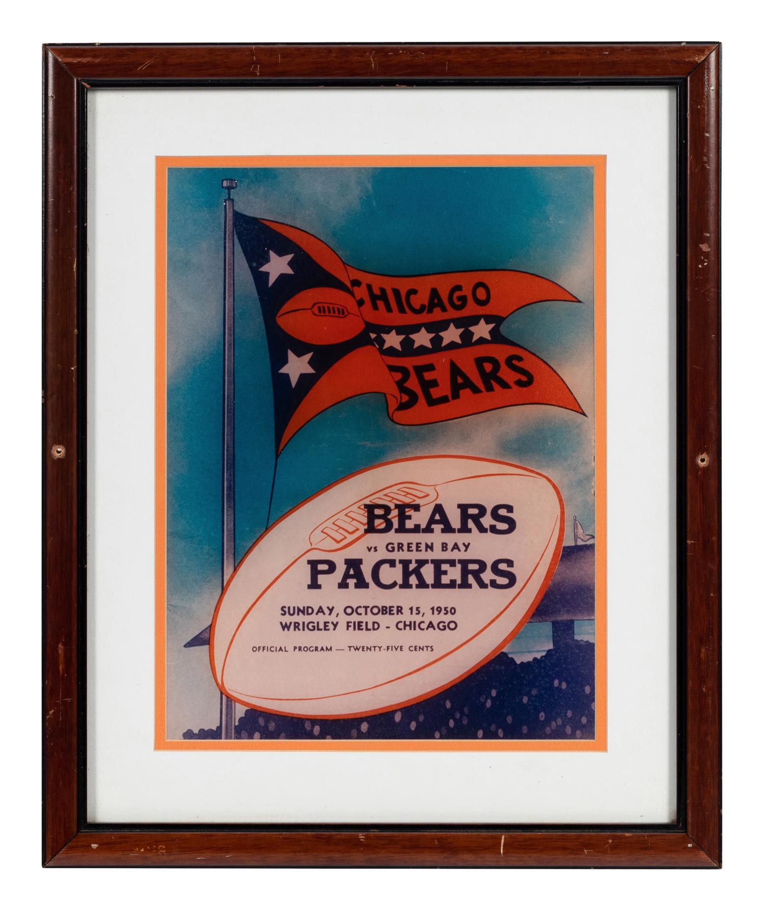 A Group of Four Vintage NFL Advertisements and Memorabilia Formerly Displayed at Mike Ditka’s Restaurant