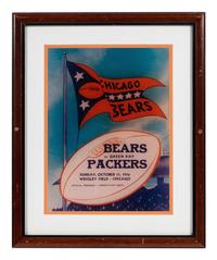 A Group of Four Vintage NFL Advertisements and Memorabilia Formerly Displayed at Mike Ditka’s Restaurant