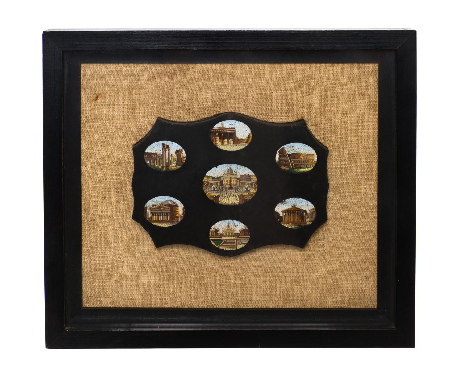 An Italian Micromosaic Panel, LIKELY 19TH CENTURY, Largest diameter 2 inches. — LIKELY 19TH CENTURY,