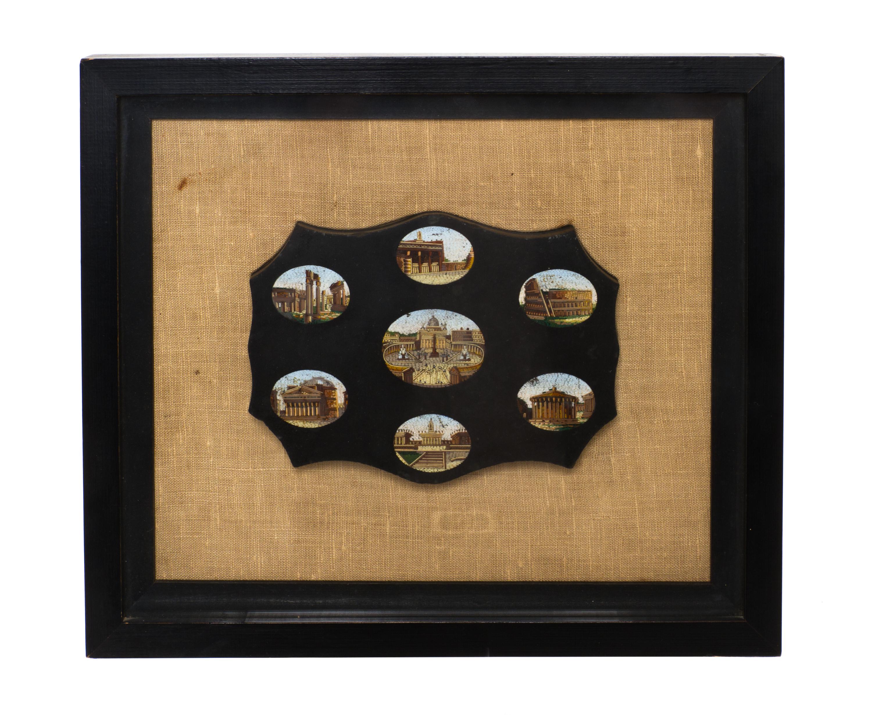 An Italian Micromosaic Panel, LIKELY 19TH CENTURY, Largest diameter 2 inches. — LIKELY 19TH CENTURY,