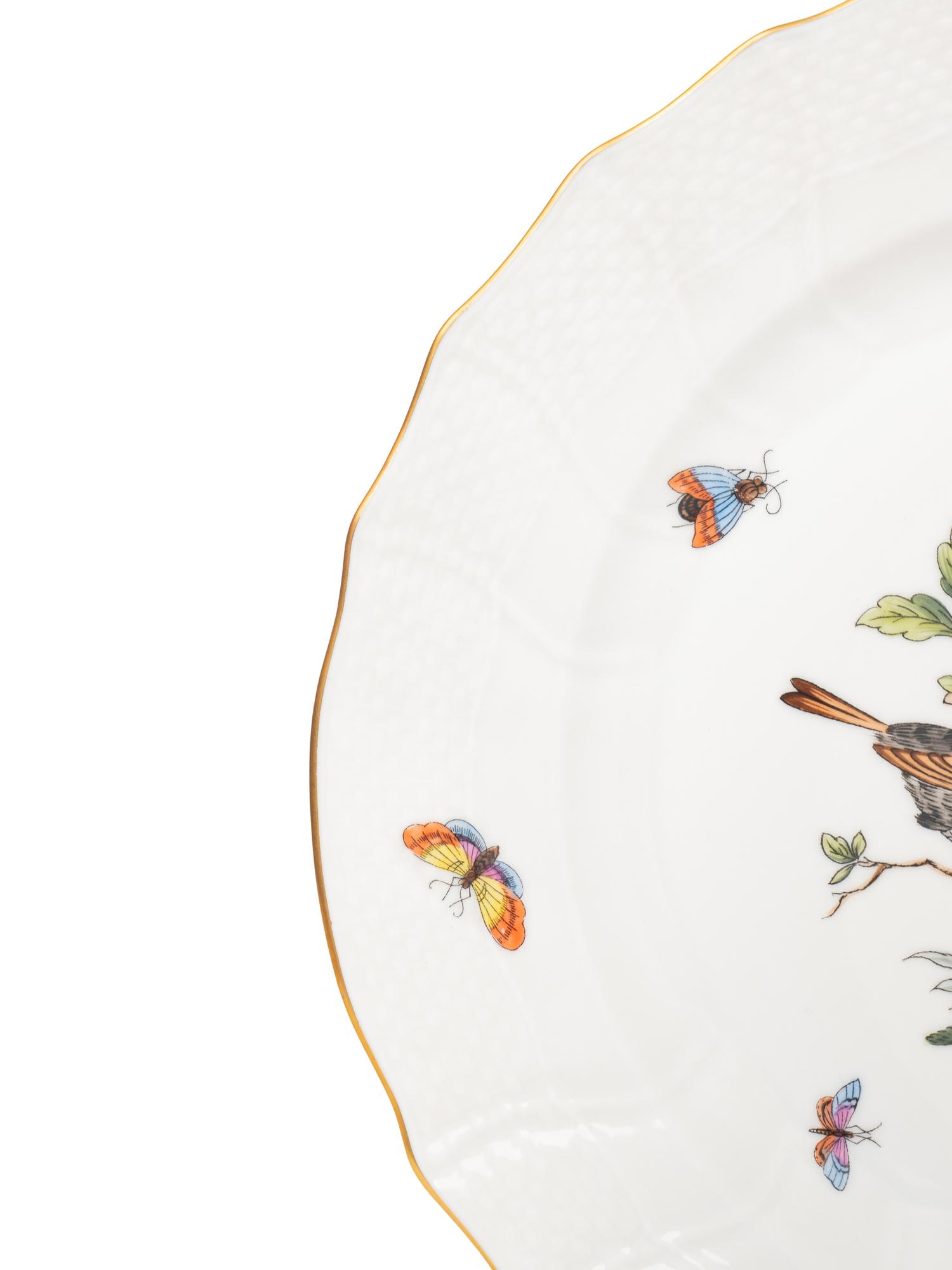 A Set of Five Herend Rothschild Bird Porcelain Dinner Plates