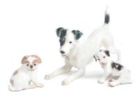 Three Bing & Grondahl Porcelain Dogs Width of widest 12 inches. — 20TH CENTURY