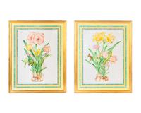 Amaryllis and Tulips with Butterlflies — 20TH CENTURY