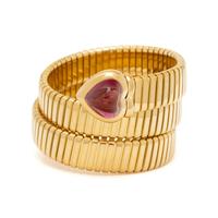 BULGARI, YELLOW GOLD AND PINK TOURMALINE 'SERPENTI' 'TUBOGAS' BRACELET