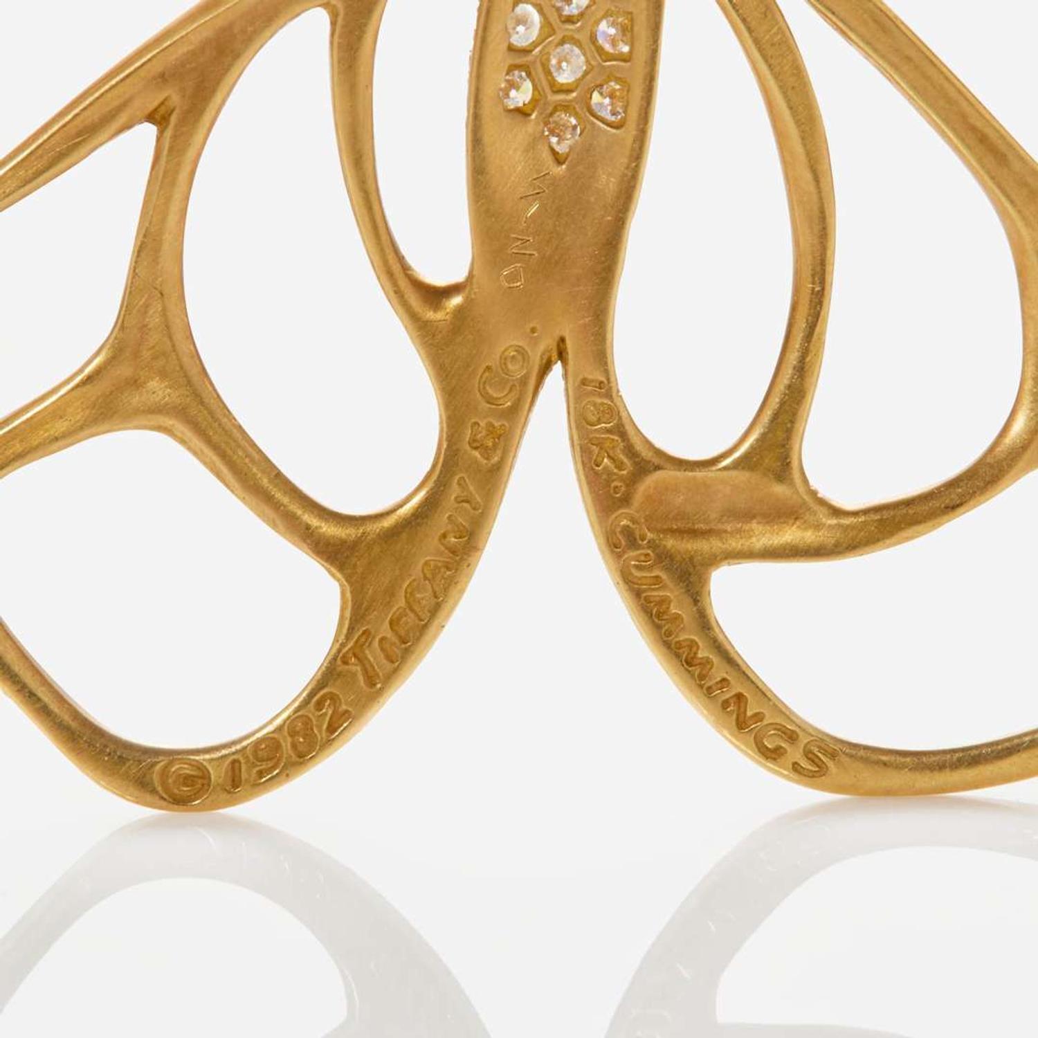 An 18K Yellow Gold and Diamond Angela Cummings Butterfly Brooch Angela Cummings