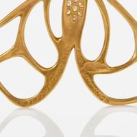 An 18K Yellow Gold and Diamond Angela Cummings Butterfly Brooch Angela Cummings