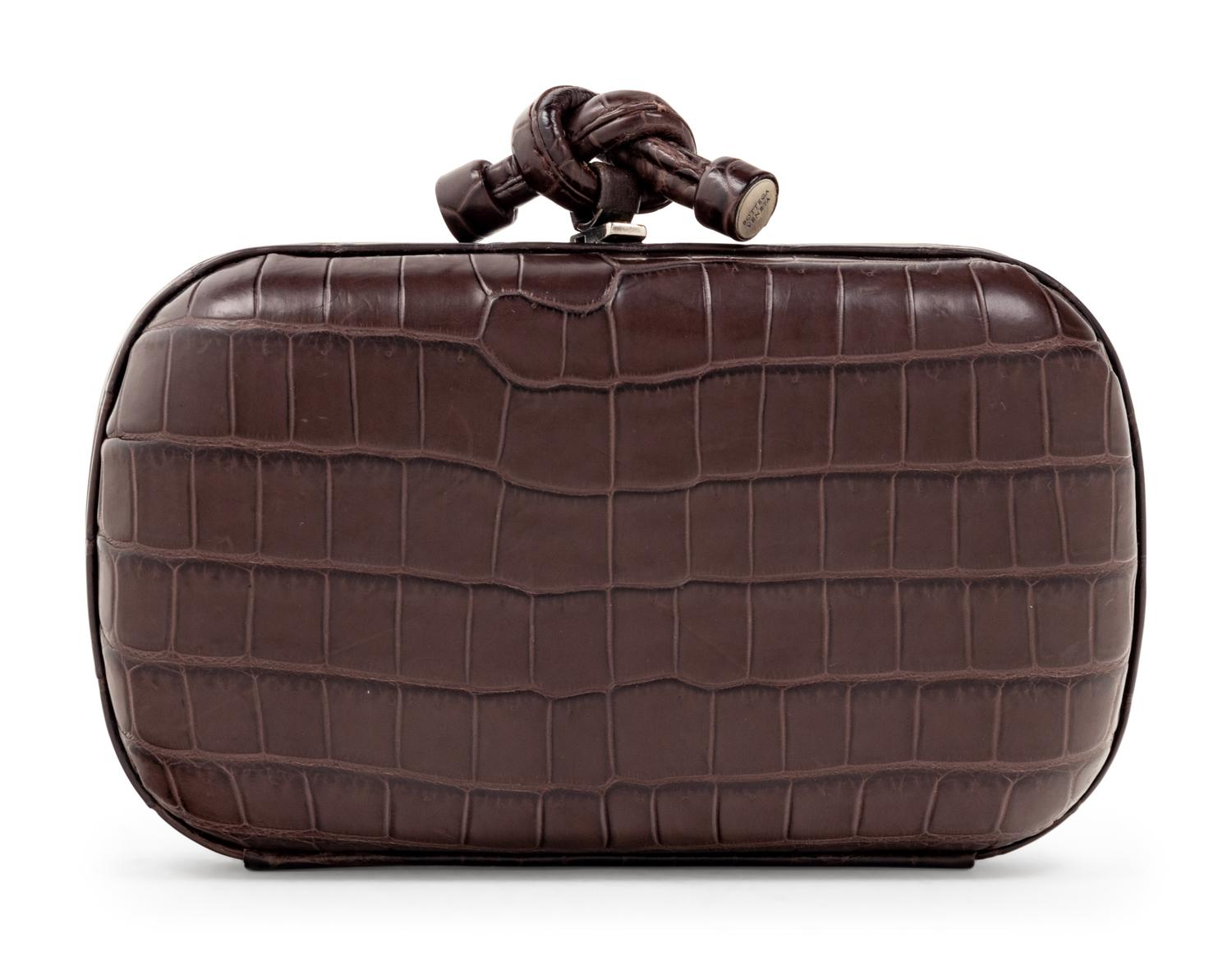 Bottega Veneta Crocodile Box Knot Clutch