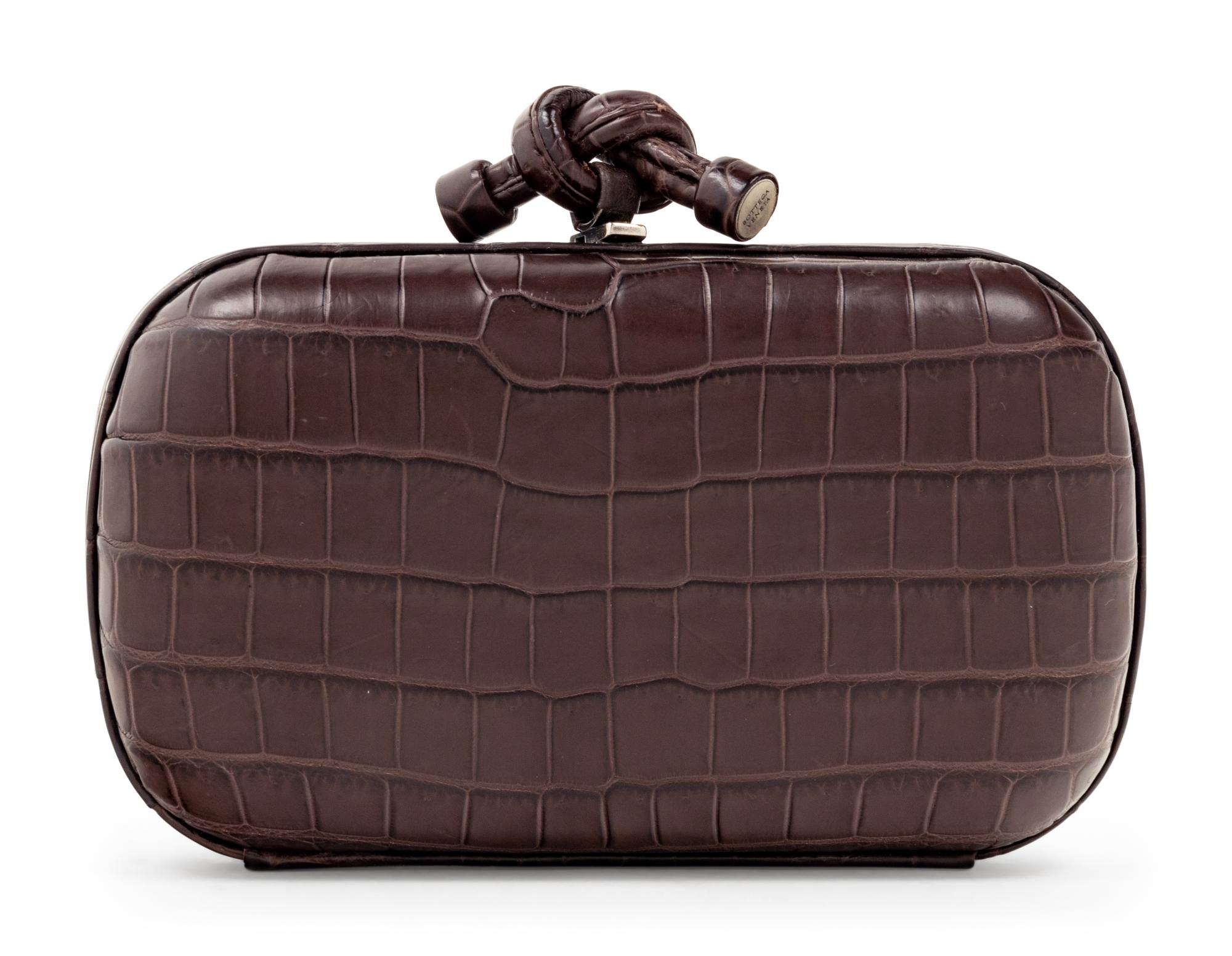 Bottega Veneta Crocodile Box Knot Clutch