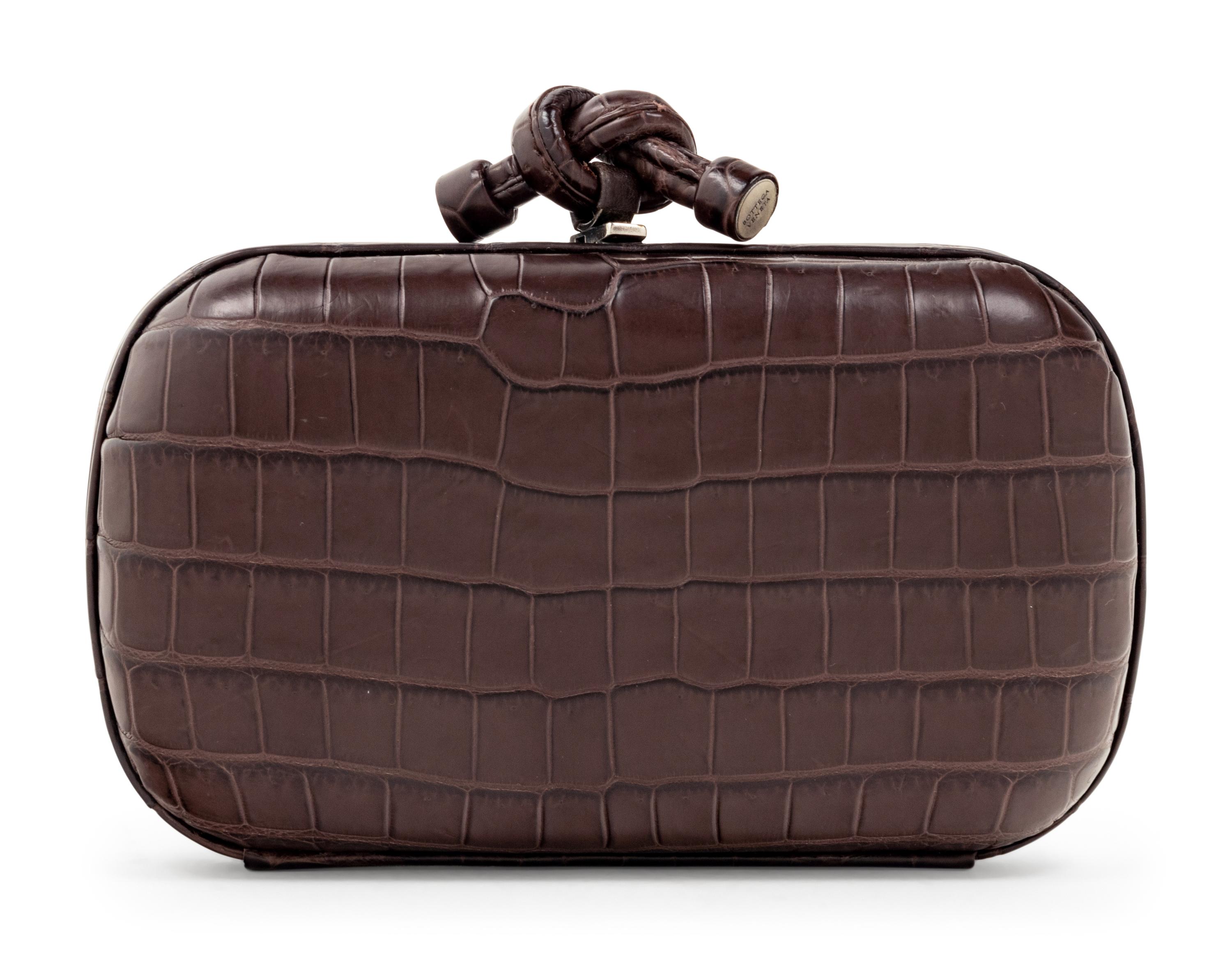 Bottega Veneta Crocodile Box Knot Clutch