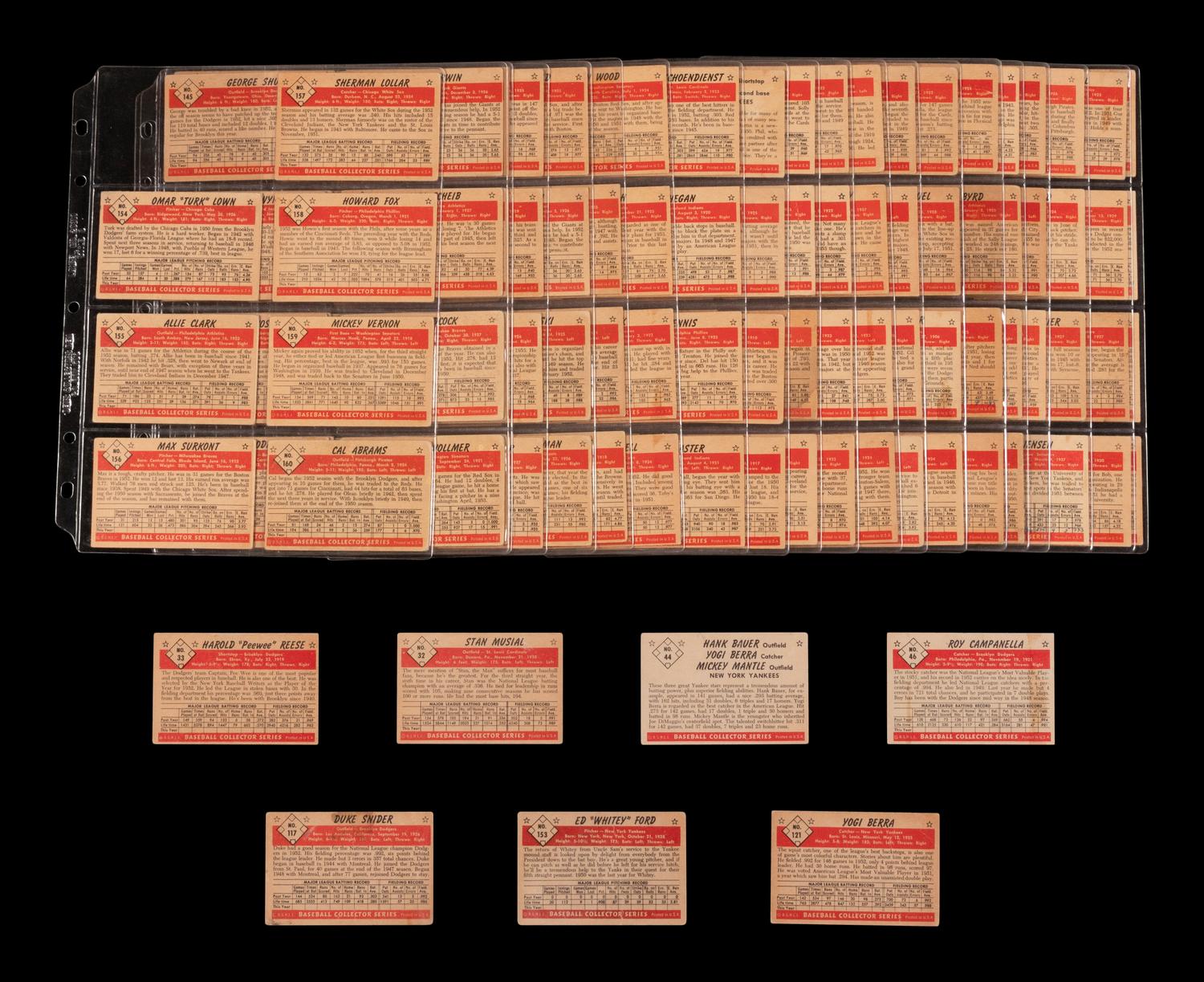 A Near Set of 1953 Bowman Color Baseball Cards (159/160)