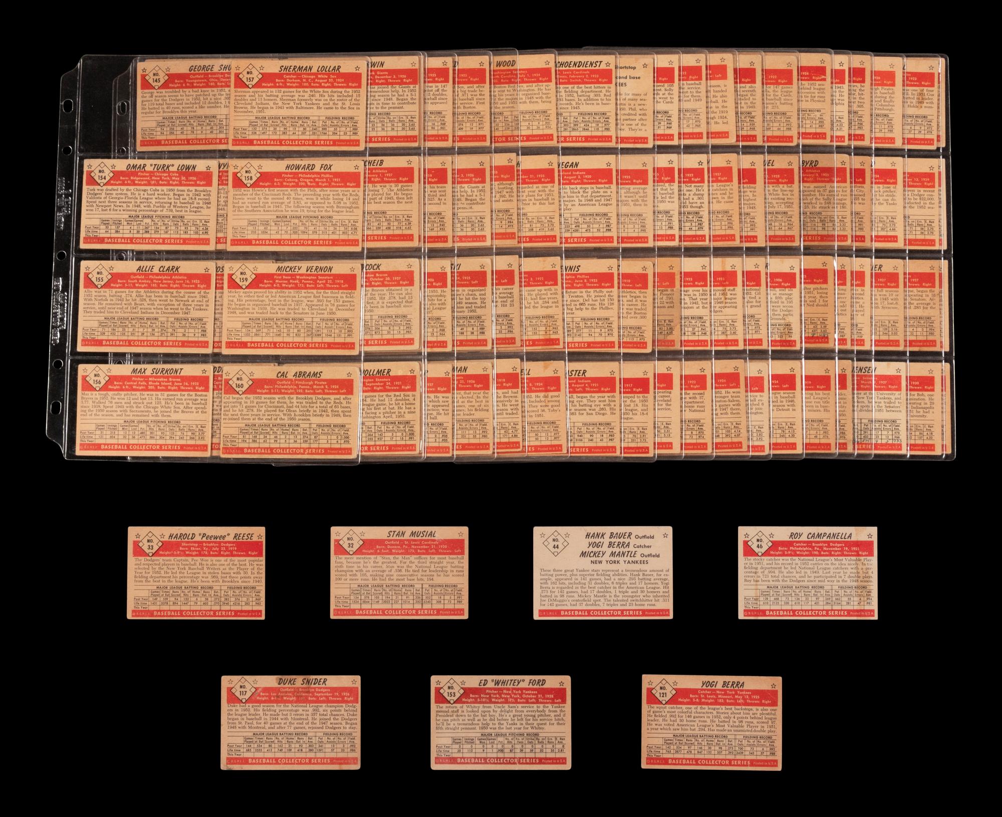 A Near Set of 1953 Bowman Color Baseball Cards (159/160)