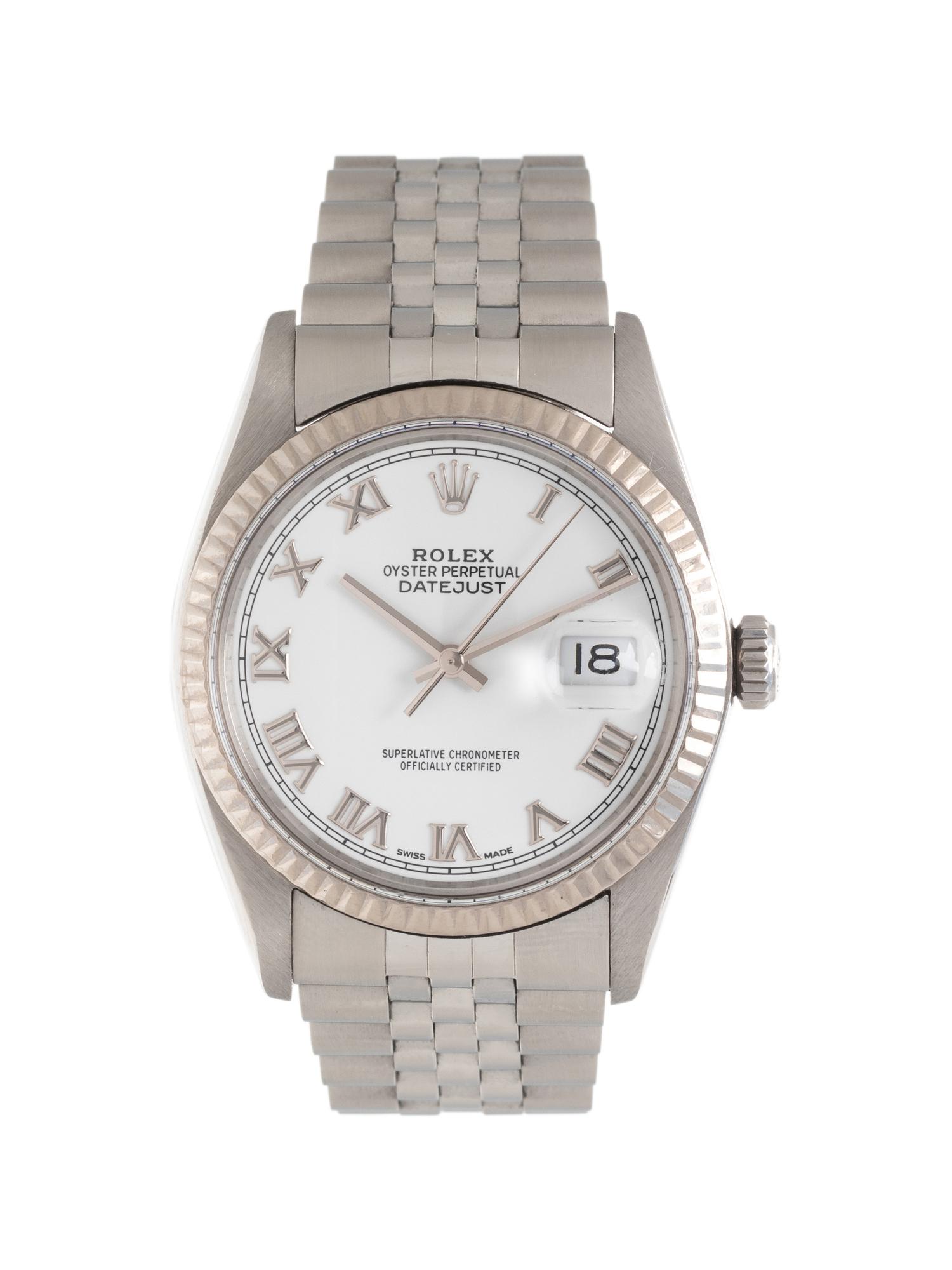 ROLEX, REF. 16014 STAINLESS STEEL 'OYSTER PERPETUAL DATEJUST' WRISTWATCH, CIRCA 1979