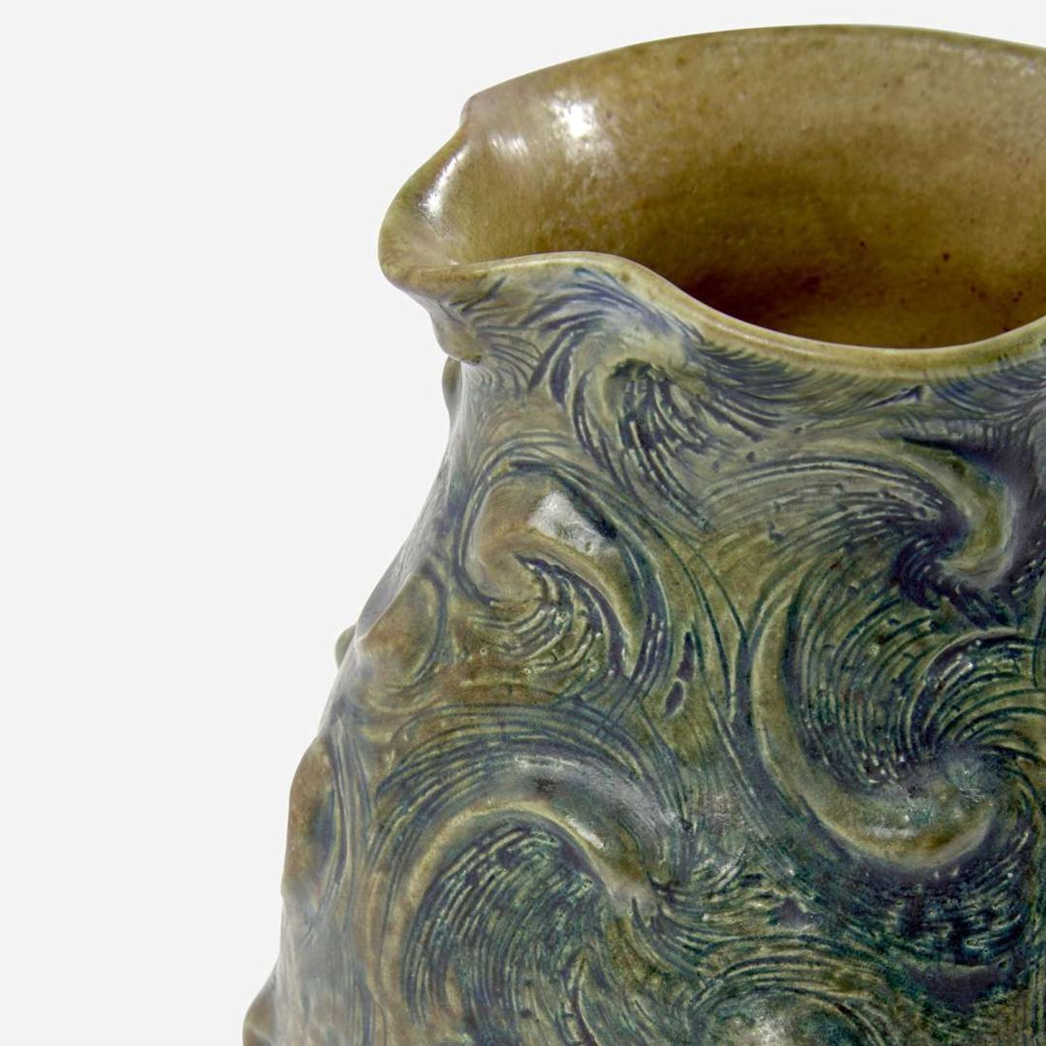 Martin Brothers (English, active 1873-1914) Pitcher with Swirl Decoration, Martin Brothers, UK, 1895