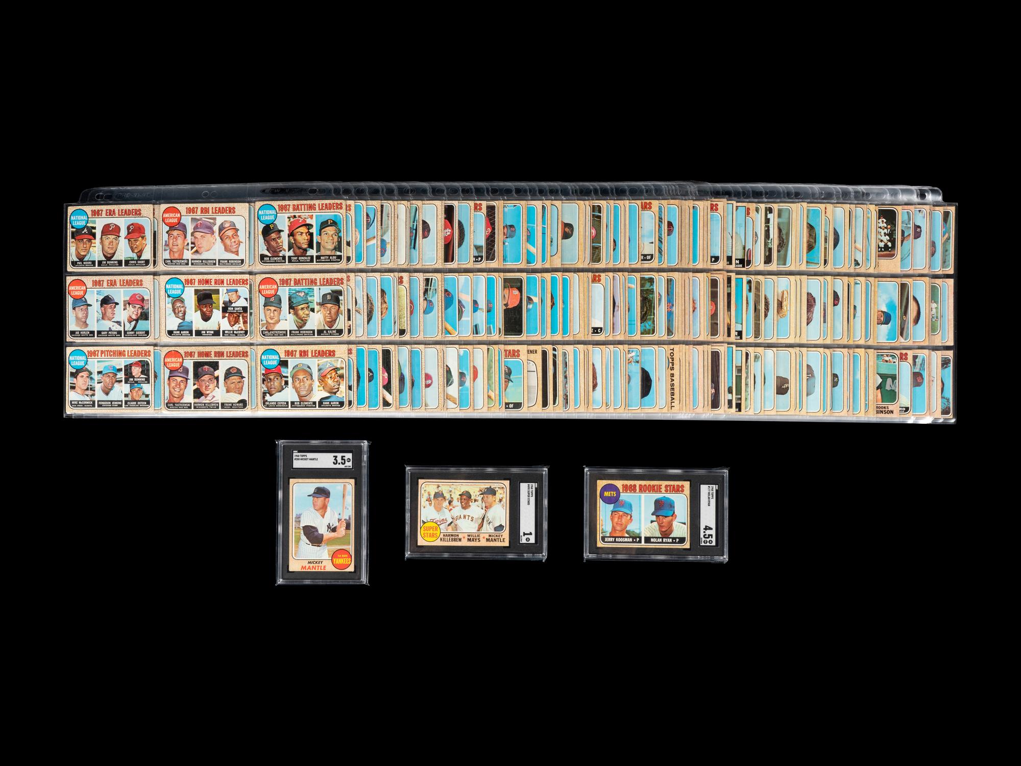 A Complete Set of 1968 Topps Baseball Cards Including SGC Graded Key Cards (598/598),