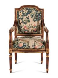 A Louis XV Style Fauteuil with Gros Point Upholstery